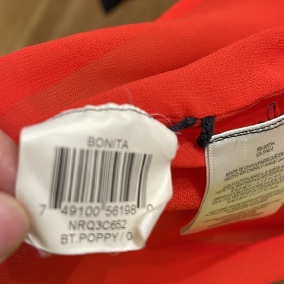 BCBG MAX AZRIA BRIGHT POPPY BONITA PLEATED MIDI CHIFFON SKIRT size 0 - Picture 10 of 13